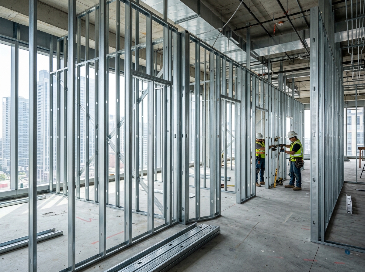 Metal stud framing by 1st Choice Drywall, Inc.